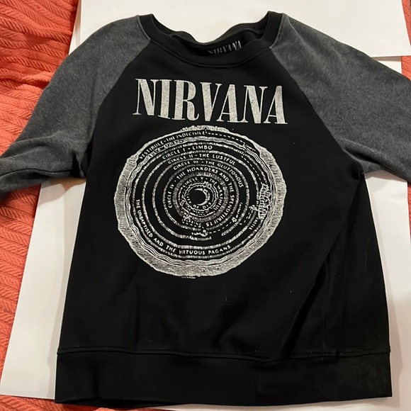 Tops - Small black and gray nirvana sweatshirt